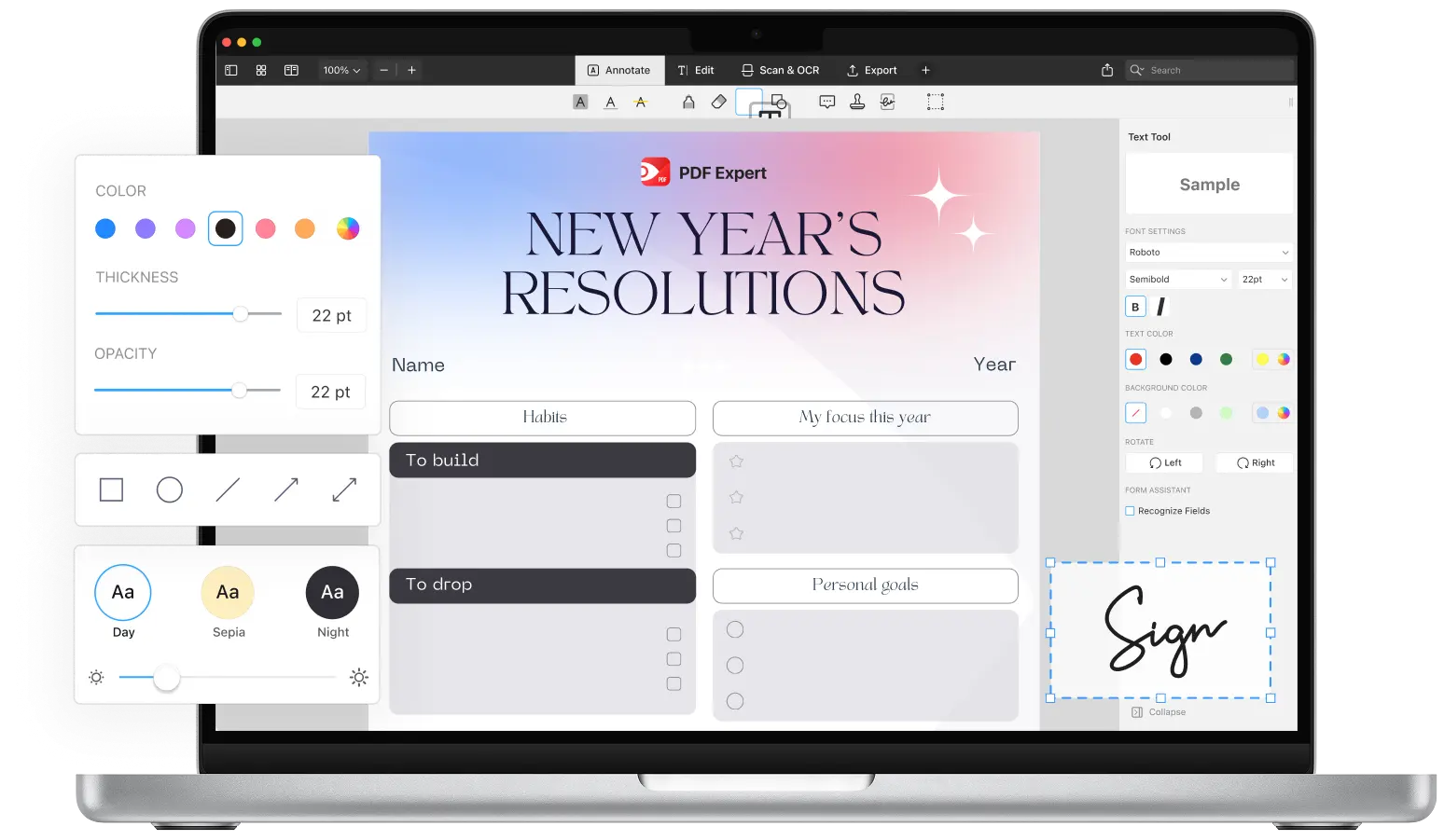 Free New Year’s Resolutions Template PDF